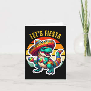 Laten we feest Mexican Dino Trex Cinco De Mayo Peu Kaart