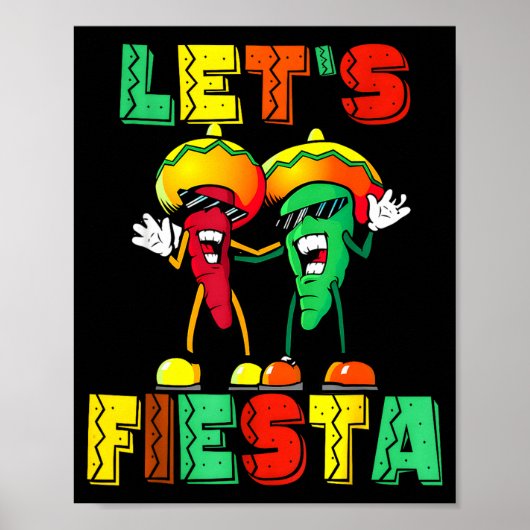 Laten we feest Mexican feest Cinco De Mayo grappig Poster (Voorkant)