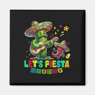 Laten we feest Mexico Fiesta Taco Gitaar Cactus Ci Magneet
