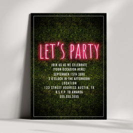 Laten we feest Neon Buxus Algemeen Doel Kaart