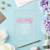 Laten we feest Neon Script Algemeen Elke gelegenhe Acryl Uitnodigingen (Insitu (Huwelijk))