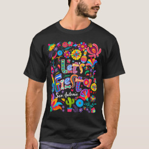 Laten we feest san antonio bloemige grappige cinco t-shirt