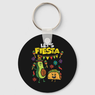 Laten we feest taco avocado grappig Cinco De Mayo Sleutelhanger