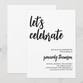 Laten we Feest Uitnodiging Bewerkbare Sjabloon Vie (Voorkant / Achterkant)