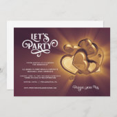 Laten we feest uitnodiging voor de bruiloft (Voorkant / Achterkant)