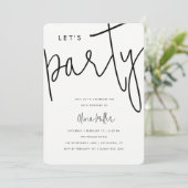 Laten we feest verjaardagsfeest kaart (Staand voorkant)