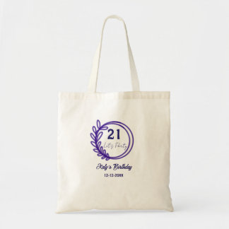 Laten we feest vieren 21ste verjaardag naam PURPER Tote Bag