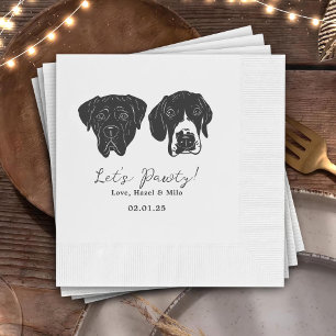 Laten we feest vieren Aangepaste door honden getro Servet