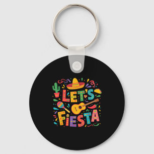 Laten we feest vieren cinco de mayo hoed mexicaans sleutelhanger
