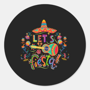 Laten we feest vieren Cinco De Mayo Mexicaans fees Ronde Sticker