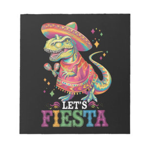 Laten we feest vieren Cinco De Mayo T Rex Dinosaur Notitieblok