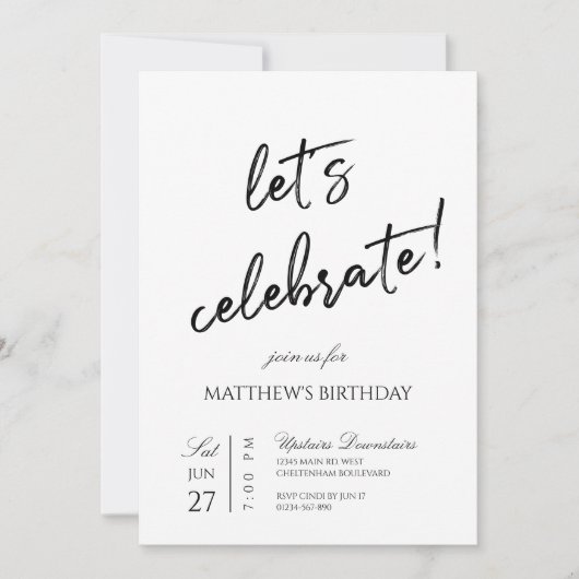 Laten we feest vieren kaart (Voorkant)