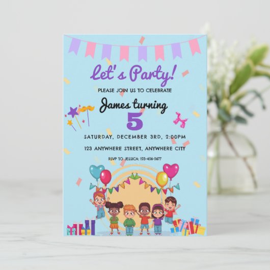 Laten we feest vieren. kaart (Staand voorkant)