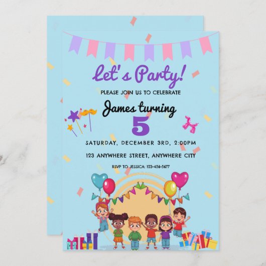 Laten we feest vieren. kaart (Voorkant / Achterkant)