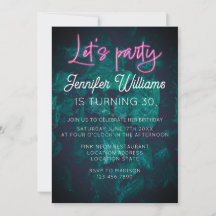 Laten we feest vieren met hete roze neon script bl