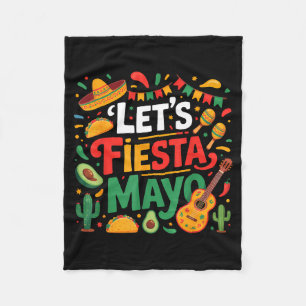 Laten we feest vieren Mexicaans 5 de mayo grappig Fleece Deken