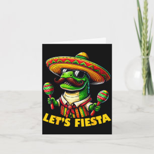 Laten we feest vieren Mexicaanse dino trex cinco d Kaart