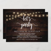 Laten we feest vieren, Rustic Wedding Elopement Pa Kaart (Voorkant / Achterkant)