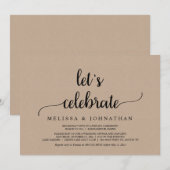 Laten we feest vieren, Rustic Wedding Elopement Pa Kaart (Voorkant / Achterkant)
