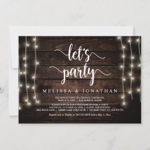 Laten we feest vieren, Rustic Wedding Elopement Pa Kaart