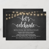 Laten we feest vieren, Rustic Wood, Trouw Elopemen Kaart (Voorkant / Achterkant)