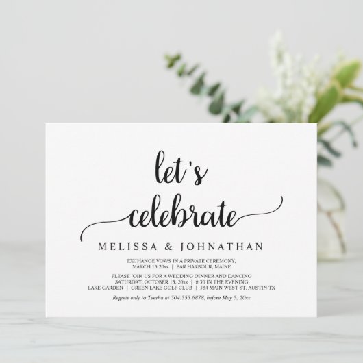 Laten we feest vieren, Rustieke trouwuitvluchtfees Kaart (Staand voorkant)