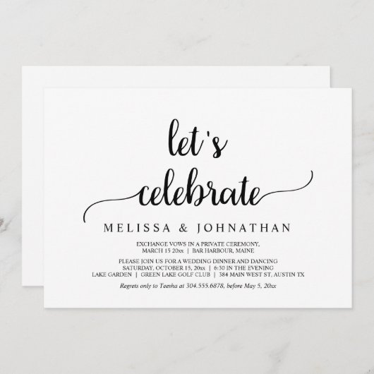 Laten we feest vieren, Rustieke trouwuitvluchtfees Kaart (Voorkant / Achterkant)