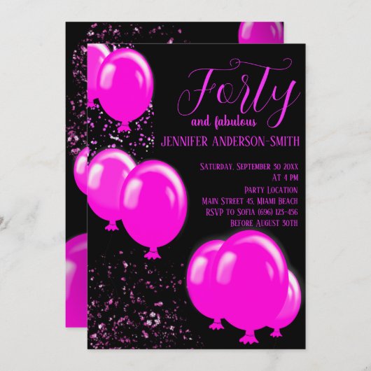 Laten we feest vieren! Veertig en fantastisch Fees Kaart (Voorkant / Achterkant)