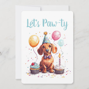Laten we feest vieren Verjaardag Dachshund Honden Kaart