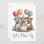 Laten we feest vieren Verjaardag Pit Bull Honden Kaart (Voorkant / Achterkant)