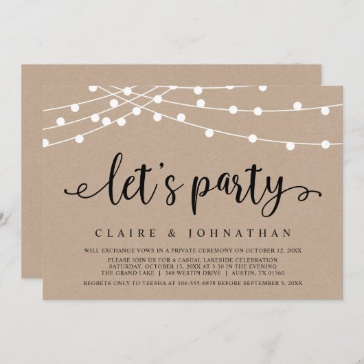 Laten we feest vieren, weddenschap-feest-feest I Kaart (Voorkant / Achterkant)