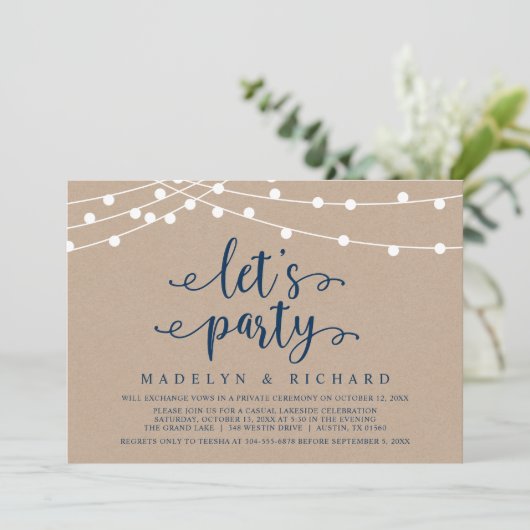 Laten we feest vieren, weddenschap-feest-feest I Kaart (Staand voorkant)