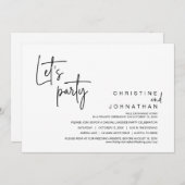 Laten we feest vieren, weddenschap-uittredingsfees kaart (Voorkant / Achterkant)