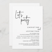 Laten we feest vieren, weddenschap-uittredingsfees kaart (Voorkant / Achterkant)