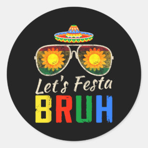 Laten we feestbruh Cinco De Mayo Mexicaanse Cactus Ronde Sticker