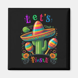 Laten we feestcactus Cinco De Mayo Mannen Vrouwen  Magneet