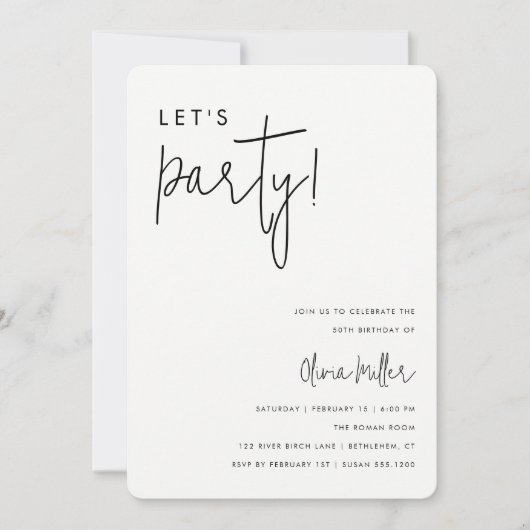 Laten we feestdag minimalistische feestdag houden kaart (Voorkant)