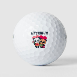 Laten we Feestelijk Poes-ie Beer Cartoon T-Shirt Golfballen