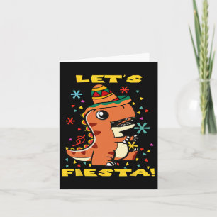 Laten we feestelijke Mexicaanse dinosaurus Cinco D Kaart