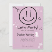 Laten we feestelijke uitnodiging voor het glimlach (Voorkant)