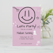 Laten we feestelijke uitnodiging voor het glimlach (Staand voorkant)