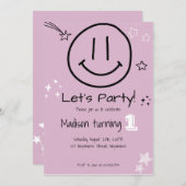 Laten we feestelijke uitnodiging voor het glimlach (Voorkant / Achterkant)