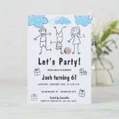 Laten we feestelijke uitnodigingen houden voor kin (Staand voorkant)