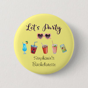 Laten we feestelijke zomer gepersonaliseerde tekst ronde button 5,7 cm