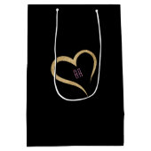 Laten we feestelijke zwarte gouden neon tropische  medium cadeauzakje (Achterkant)