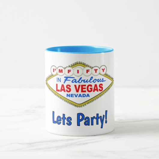 Laten we feesten 50ste Vegas Mok (Midden)