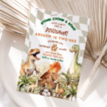 Laten we feesten als de verjaardag van de dinosaur kaart<br><div class="desc">Let's Party Like Dinosaur  Boy's Birthday Invitation Elegant Dinosaur Dino Dig Boy T-Rex Birthday Party Invitation Christmas Dinosaur Birthday Party Invitation Christmas Dinosaur Stomp Chomp Roar Verjaardagstekst kan voor elke gelegenheid worden gewijzigd</div>