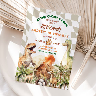 Laten we feesten als de verjaardag van de dinosaur kaart