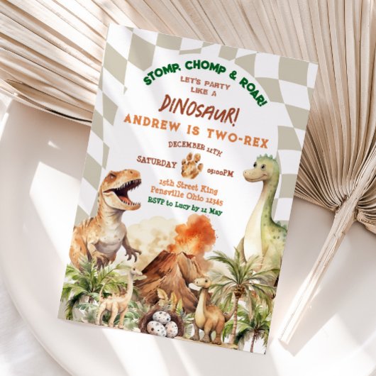 Laten we feesten als de verjaardag van de dinosaur kaart