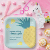 Laten we feesten als een ananas papieren bordje (Feest)